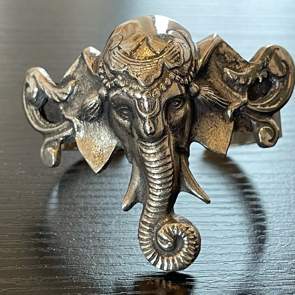 Ganesh Silver Tone Cuff